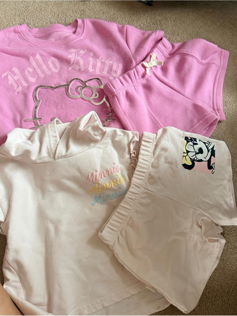 Hello Kitty & Minnie Kids set- Pink and Light Pink